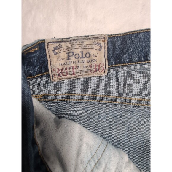 Polo Ralph Lauren Jeans Authentic Dungarees 100% Cotton Denim Mens 36Tx36 - Picture 12 of 16